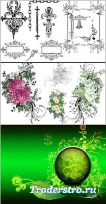 PSD    Flower Patterns and Ornaments