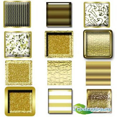 Золотые (Gold) стили для фотошопа