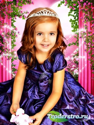 Детский шаблон - Маленькая принцесса с волшебными крылышками