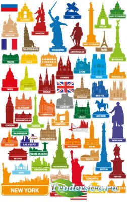     (Sights City Silhouettes Vector)
