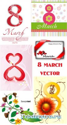   - 8  / 8 march vector Collection