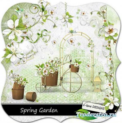 Весенний цветочный скрап - Весенний сад. Scrap - Spring garden