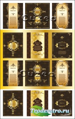 Vintage gold backgrounds with elements in a vector