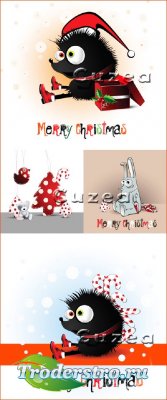 Vector animals for registration of New Year's cards