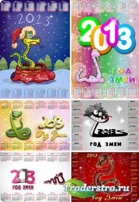 6   2013   / 6 calendars for 2013 of the Snake