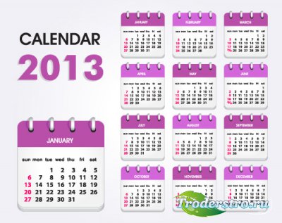   2013  (vector calendar 2013)