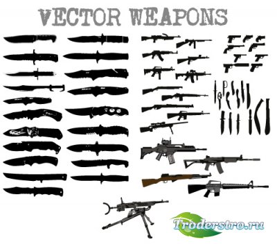   (Weapons Silhouettes vector)