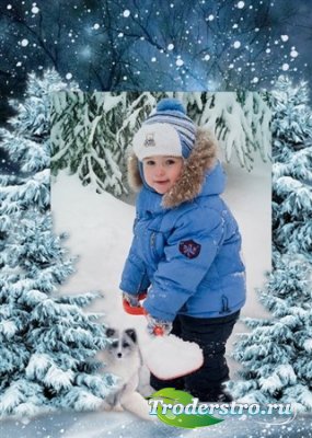Детская рамка для фотошоп - Зимняя прогулка