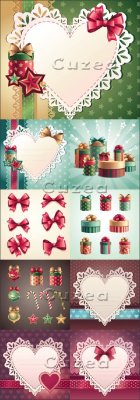           | Hearts and gifts by Valentine's Day - Vector stock