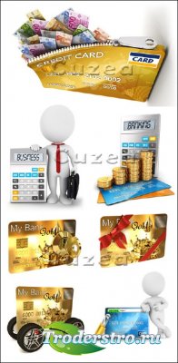         | Business and gold credit bank cards - Stock photo