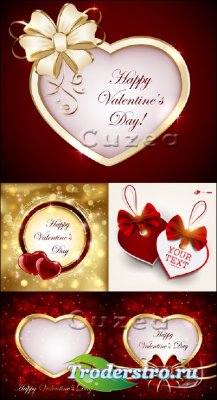          | Hearts and a framework with tapes by Valentine's Day in a vector