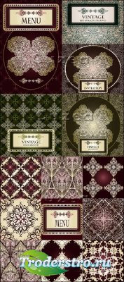         / Vintage backgrounds for invitation and for the menu in a vector