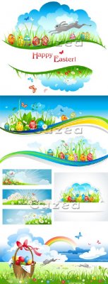       | Vector gentle clipart with Easter holiday
