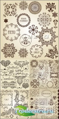        / Vintage menu and wedding  ...