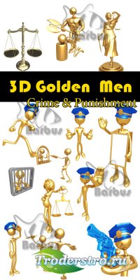 3D gold men - Crime and punishment /   3D -    ...