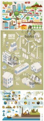 Industrial and ecology info graphic /      ...