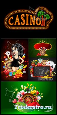 Bright casino - cards, counters, coins /   - ,   