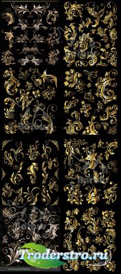 Gold flower patterns /   