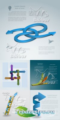 Infographic illustration with stacked arrows /     