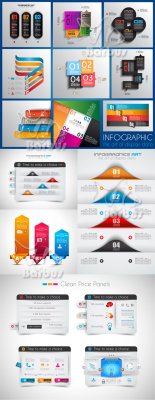 Infographic design template with paper tags /      ...