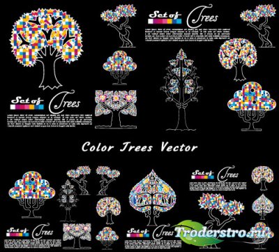 Color trees vector