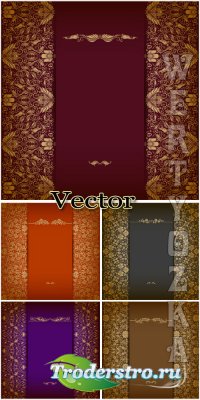      / Vector Background with golden decor