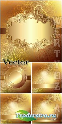      / Golden vector backgrounds with beautiful ornaments