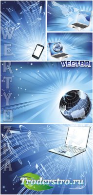  , ,  / Modern technology, laptop, smart phone - vector clipart