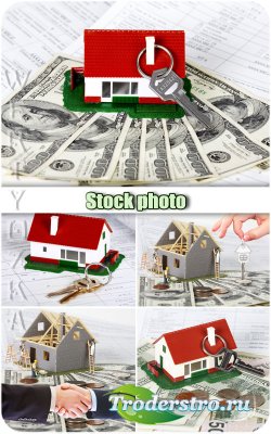   / Construction of the house, the keys to a new home - Raster clipart