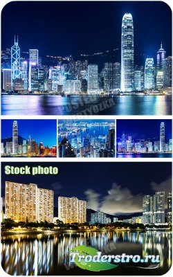  ,   /  Night city, multi-colored lights - Raster clipart
