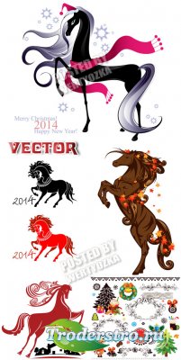   2014  /  Horses symbol 2014 - vector clipart