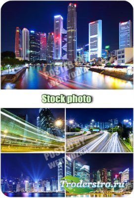  ,   / Night city, night road - stock photos