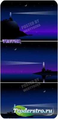    / Lighthouse and sea - stock vector