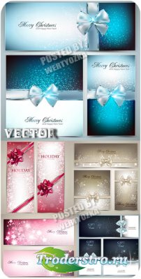     / Christmas card with ribbons - vector stock