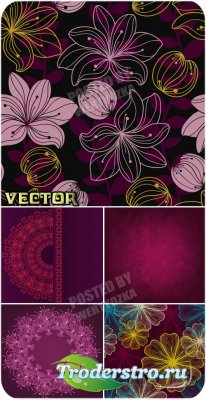   ,    / Background with flowers - stock vector