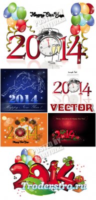 2014,   / 2014, year of the horse - Stock vector