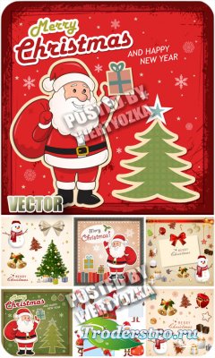     / Santa Claus and Christmas elements - stock vector