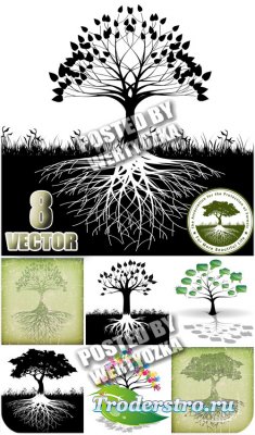   , ,  / Tree with roots - stock vector