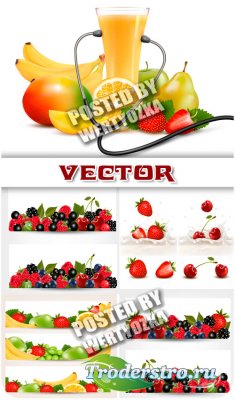    ,  / Fruit and fresh juice, banners - stock vecto ...