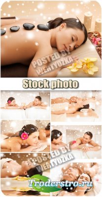  ,   / Spa treatments, massage stones - stock photos