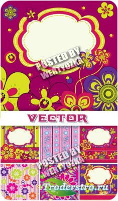        / Backgrounds with colorful designs - stock vector