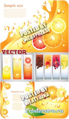 ,   ,  / Banners, backgrounds with fruits - stock vector