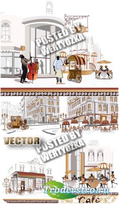     / Cafe in retro style - stock vector