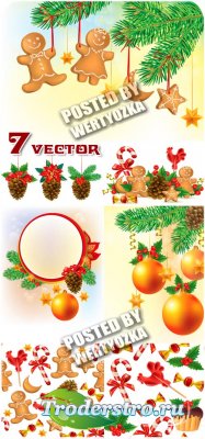     / Christmas tree and decorations - vector s ...