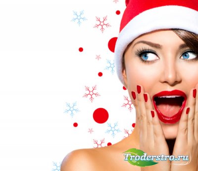 Beautiful girl and Christmas - stock photo