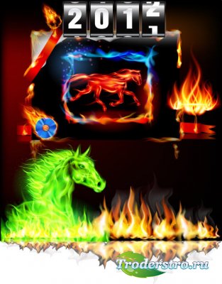 Horse fire backgrounds