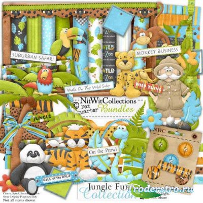 Очаровательный детский скрап-комплект - Весёлые джунгли