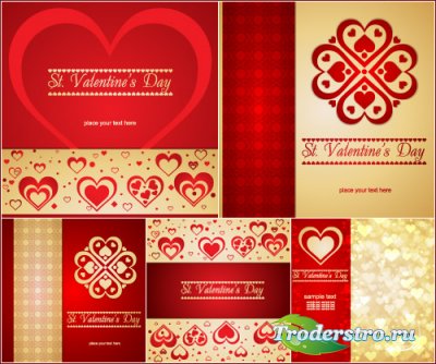 Red Hearts Backgrounds (vector)