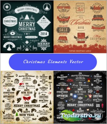 Christmas labels vector