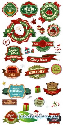 Christmas labels 2 vector